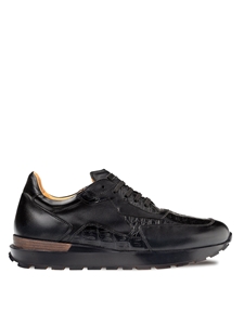 Black Beckton Patina/Croc Men's Exotic Sneaker | Mezlan Casual Shoes Collection | Sam's Tailoring Fine Men's Clothing