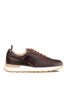 Dark Brown Hill Pebbled Calf Men Dress-Casual Sneaker | Mezlan Casual Shoes Collection | Sam's Tailoring Fine Men's Clothing