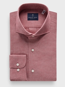Medium Red Cotton Luxe Flannel Twill Casual Sartorial Men'S Shirt | Emanuel Berg Casual Shirts Collection | Sam's Tailoring Fine Men Clothing