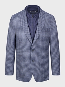 Dark Blue Wool Flannel Stretch Twill 2-Button D-Constructed Soft Jacket  | Emanuel Berg Jackets Collection | Sam's Tailoring Fine Men Clothing