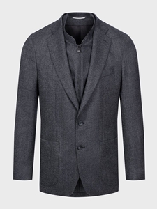 Charcoal Wool Twill 2-Button D-Constructed Soft Men'S Jacket   | Emanuel Berg Jackets Collection | Sam's Tailoring Fine Men Clothing