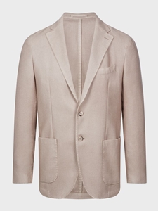 Beige Wool / Cashmere Twill 2-Button D-Constructed Soft Jacket  | Emanuel Berg Jackets Collection | Sam's Tailoring Fine Men Clothing