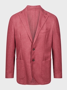 Dark Red Wool / Cashmere Twill 2-Button D-Constructed Soft Jacket  | Emanuel Berg Jackets Collection | Sam's Tailoring Fine Men Clothing