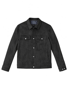 Black Performance Ultra Suede Jean Men Jacket  | Emanuel Berg Jackets Collection | Sam's Tailoring Fine Men Clothing