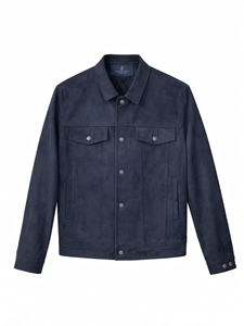 Navy Performance Ultra Suede Jean Men Jacket  | Emanuel Berg Jackets Collection | Sam's Tailoring Fine Men Clothing
