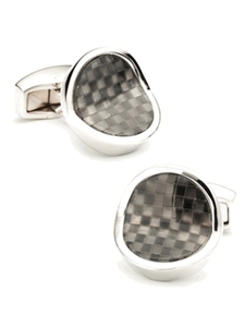 Tateossian London Black Checker Round Cufflinks CL0737 - Cufflinks | Sam's Tailoring Fine Men's Clothing