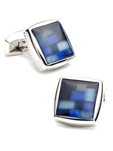 Tateossian London Blue Candy Square Cufflinks CL0624 - Cufflinks | Sam's Tailoring Fine Men's Clothing