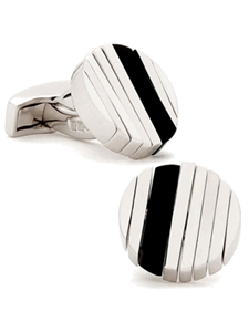 Tateossian London Onyx Rotating Discs Cufflinks CL0224 - Cufflinks | Sam's Tailoring Fine Men's Clothing