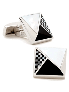 Tateossian London Checkered Level Pyramid Cufflinks CL0043 - Cufflinks | Sam's Tailoring Fine Men's Clothing