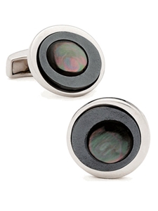 Tateossian London Hematite and Black MOP Level Cufflinks CUF1240 - Cufflinks | Sam's Tailoring Fine Men's Clothing