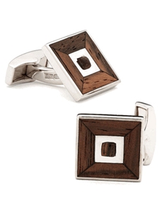 Tateossian London Wood Timeless Square Cufflinks CUF1235 - Cufflinks | Sam's Tailoring Fine Men's Clothing