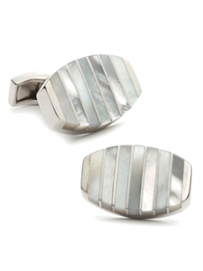 Tateossian London White Mother of Pearl Stripe Cufflinks CUF-0202 - Cufflinks | Sam's Tailoring Fine Men's Clothing