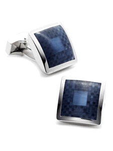 Tateossian London Navy Fiber Optic Checker Cufflinks BTS-8992 - Cufflinks | Sam's Tailoring Fine Men's Clothing