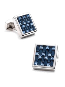 Tateossian London Blue Crystal Square Cufflinks CU0823 - Cufflinks | Sam's Tailoring Fine Men's Clothing