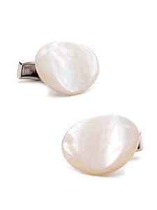 Tateossian London White MOP Pebble Cufflinks CUF0773 - Cufflinks | Sam's Tailoring Fine Men's Clothing