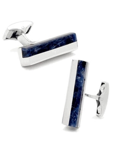 Tateossian London Sodalite Sliced Brick Cufflinks BTS-7798 - Cufflinks | Sam's Tailoring Fine Men's Clothing