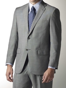 Hart Schaffner Marx Grey Mini-Herringbone Stripe Suit 165427828182 - Suits | Sam's Tailoring Fine Men's Clothing