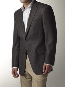 Hart Schaffner Marx Brown Windowpane Sportcoat 814602674734 - Sportcoats | Sam's Tailoring Fine Men's Clothing