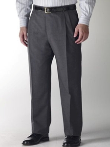 Hart Schaffner Marx Performance Grey Pleated Trouser 545389661883 - Trousers | Sam's Tailoring Fine Men's Clothing