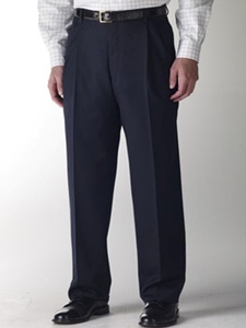 Hart Schaffner Marx Navy Double Pleat Trouser 409423449720 - Trousers | Sam's Tailoring Fine Men's Clothing