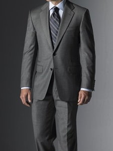Hickey Freeman Tailored Clothing Gray Tick Suit 085305512104 - Suits | Sam's Tailoring Fine Men's Clothing
