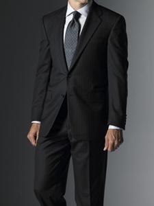 Hickey Freeman 80s 90s 42L suit navy pinstripe