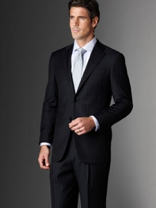 Modern Mahogany Collection Navy Stripe Suit B0111305023 - Sam's Tailoring Fine Men's Clothing