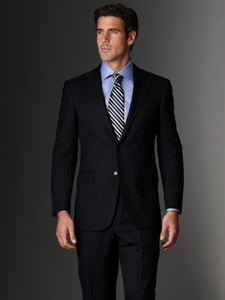 Modern Mahogany Collection Navy Stripe Suit B311300003 - Sam's Tailoring Fine Men's Clothing