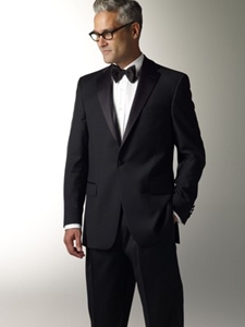 Hart Schaffner Marx Black Satin Notch Lapel Tuxedo 159510403984 - Suits | Sam's Tailoring Fine Men's Clothing