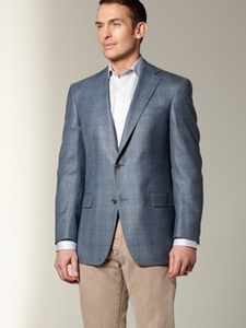 Hart Schaffner Marx Blue Plaid Sportcoat 842336523740 - Sportcoats | Sam's Tailoring Fine Men's Clothing