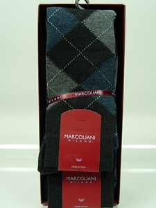 Extra Fine Merino Argyle - Charcoal MAR2725L-004 - Socks Marcoliani  |  SamsTailoring  |  Fine Men's Clothing