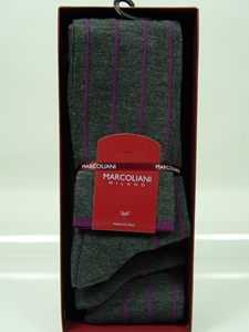 Extra Fine Merino Fancy Circo - Asphalt MAR3024L-076 - Socks Marcoliani  |  SamsTailoring  |  Fine Men's Clothing