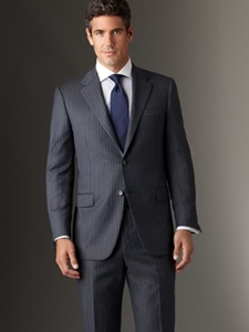 Modern Mahogany Collection Blue Stripe Suit A0311303013 - Sam's Tailoring Fine Men's Clothing