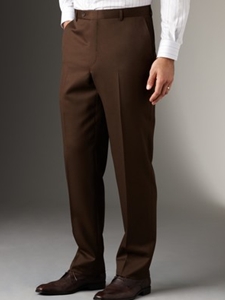 Hickey Freeman Tailored Clothing Modern Mahogany Collection Brown Flat Front Trousers A7511604015 - Spring 2015 Collection Trousers | Sam's Tailoring Fine Men's Clothing