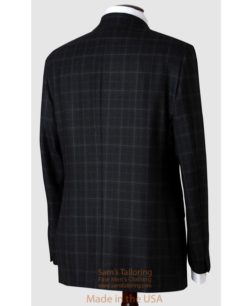 Hickey Freeman Tailored Mahogany Collection Black Windowpane Sportcoat 035502011B04 Suits and Sportcoats from Sams Tailoring Fine Mens Clothing