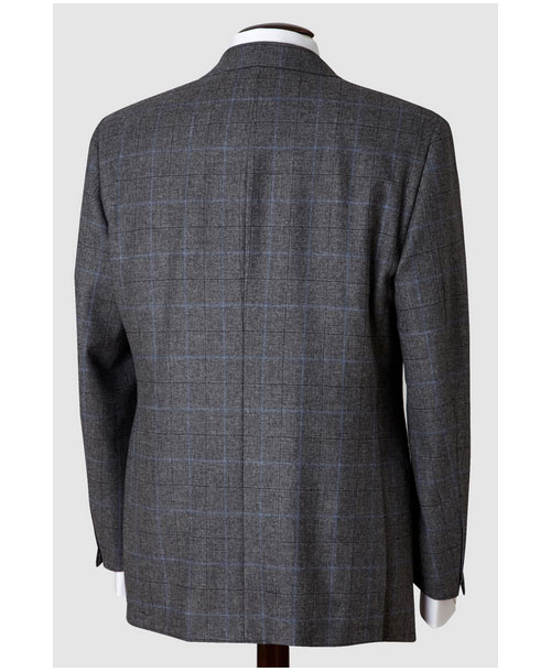 Hickey Freeman Tailored Clothing Mahogany Collection Grey with Blue Windowpane Sportcoat 035502006A04 - Suits from Sams Tailoring Fine Mens Clothing