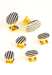 Robert Talbott Wave Oval Stud Sets LCS93 Cufflinks Sams Tailoring Fine Mens Clothing