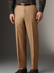 Hickey Freeman Tailored Clothing Modern Mahogany Collection Tan Cashmere Blend Trousers A75015601512 - Trousers or Pants | Sam's Tailoring Fine Men's Clothing