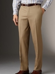 Hickey Freeman Tailored Clothing Modern Mahogany Collection Tan Gabardine Trousers A75015604007 - Pants or Trousers | Sam's Tailoring Fine Men's Clothing