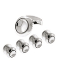 Tateossian London Groove Round Silver Pure SC0019 - Cufflinks | Sam's Tailoring Fine Men's Clothing