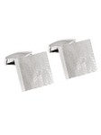 Tateossian London White Mop with Cyber Pattern Silver Quadro Texture CL2268 - Cufflinks | Sam's Tailoring Fine Men's Clothing