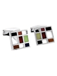 Tateossian London Multicolor Silver Mondrianesque CL2160 - Cufflinks | Sam's Tailoring Fine Men's Clothing