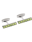 Tateossian London Peridot Silver Gem Windows Rect CL1455 - Cufflinks | Sam's Tailoring Fine Men's Clothing