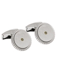 Tateossian London White Mother of Pearl Round Silver Sartorial Diamond CL1486 - Cufflinks | Sam's Tailoring Fine Men's