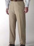 Hart Schaffner Marx Gabardine Tan Flat Front Trouser 535215465729 - Trousers | Sam's Tailoring Fine Men's Clothing