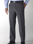 Hart Schaffner Marx Gabardine Grey Flat Front Trouser 535215464729 - Trousers | Sam's Tailoring Fine Men's Clothing