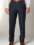 Hart Schaffner Marx Gabardine Navy Flat Front Trouser 535215466729 - Trousers | Sam's Tailoring Fine Men's Clothing
