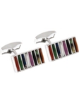 Tateossian London Multicolor Silver Tower Bridge Rectangular CL1003 - Cufflinks | Sam's Tailoring Fine Men's Clothing