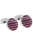 Tateossian London Purple Jade Silver Tower Bridge Round CL1000 - Cufflinks | Sam's Tailoring Fine Men's Clothing