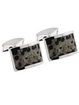 Tateossian London Dalmatian Jasper Silver Royal Exchange Rect CL1552 - Cufflinks | Sam's Tailoring Fine Men's Clothing